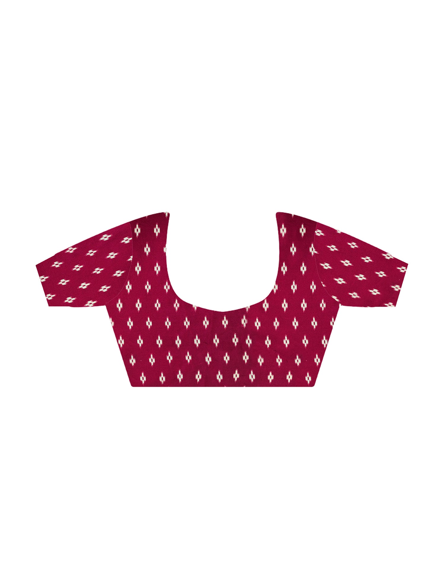 Maroon Satin Ikkat Printed Saree