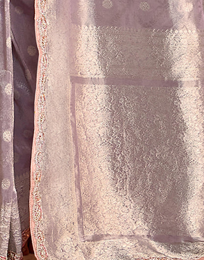 Light Purple Silk Weaving Kanjivaram Saree