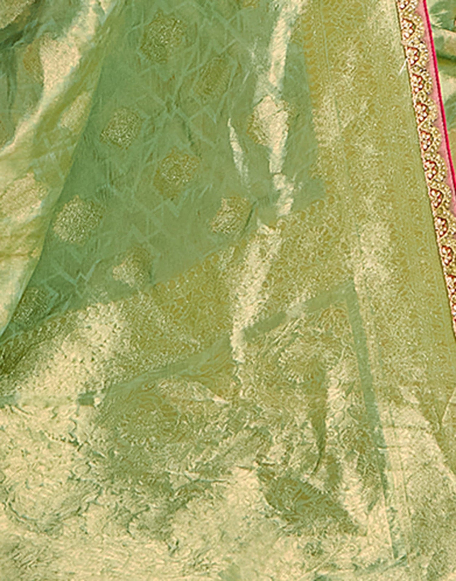 Pista Green Silk Weaving Kanjivaram Saree