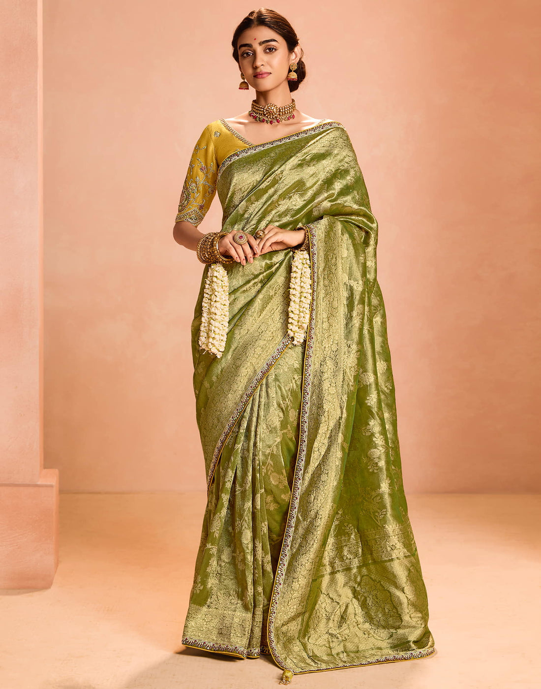 Green Silk Weaving Kanjivaram Saree