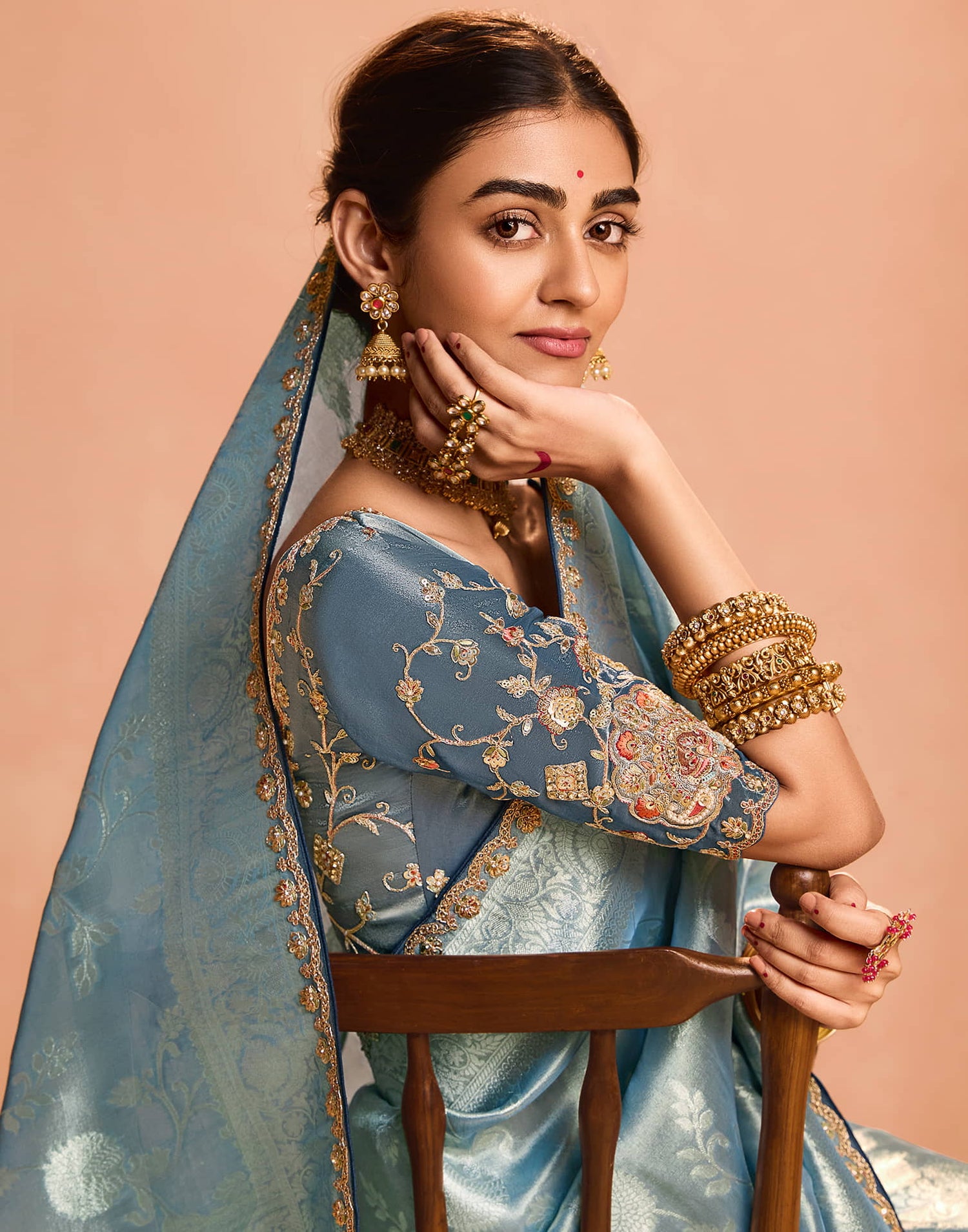 Blue Silk Weaving Kanjivaram Saree