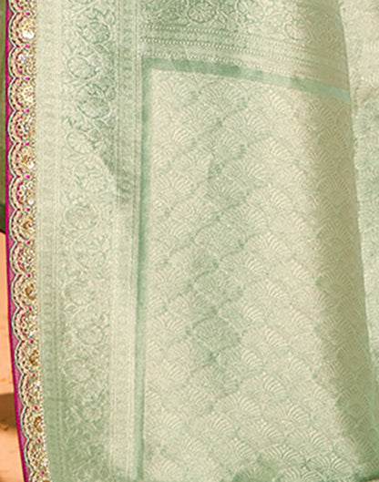 Sea Green Silk Weaving Kanjivaram Saree