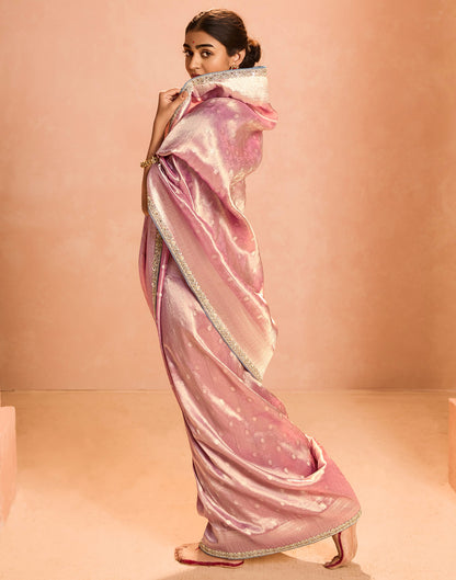 Pink Silk Weaving Kanjivaram Saree