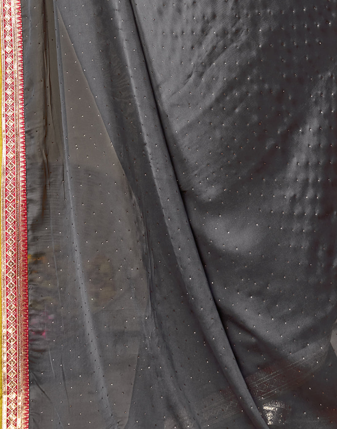 Grey Silk Stone Work Embellished Saree