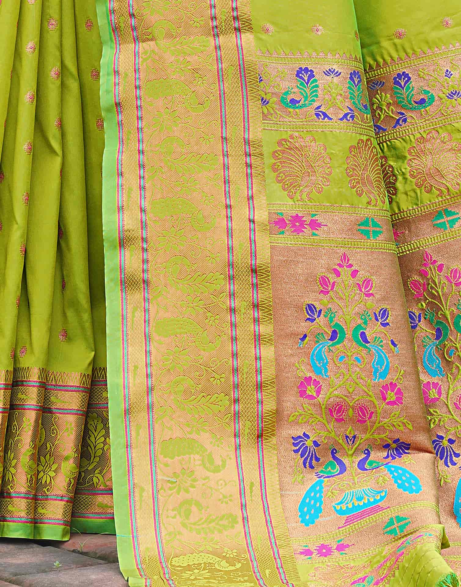 Violet Silk Weaving Paithani Saree