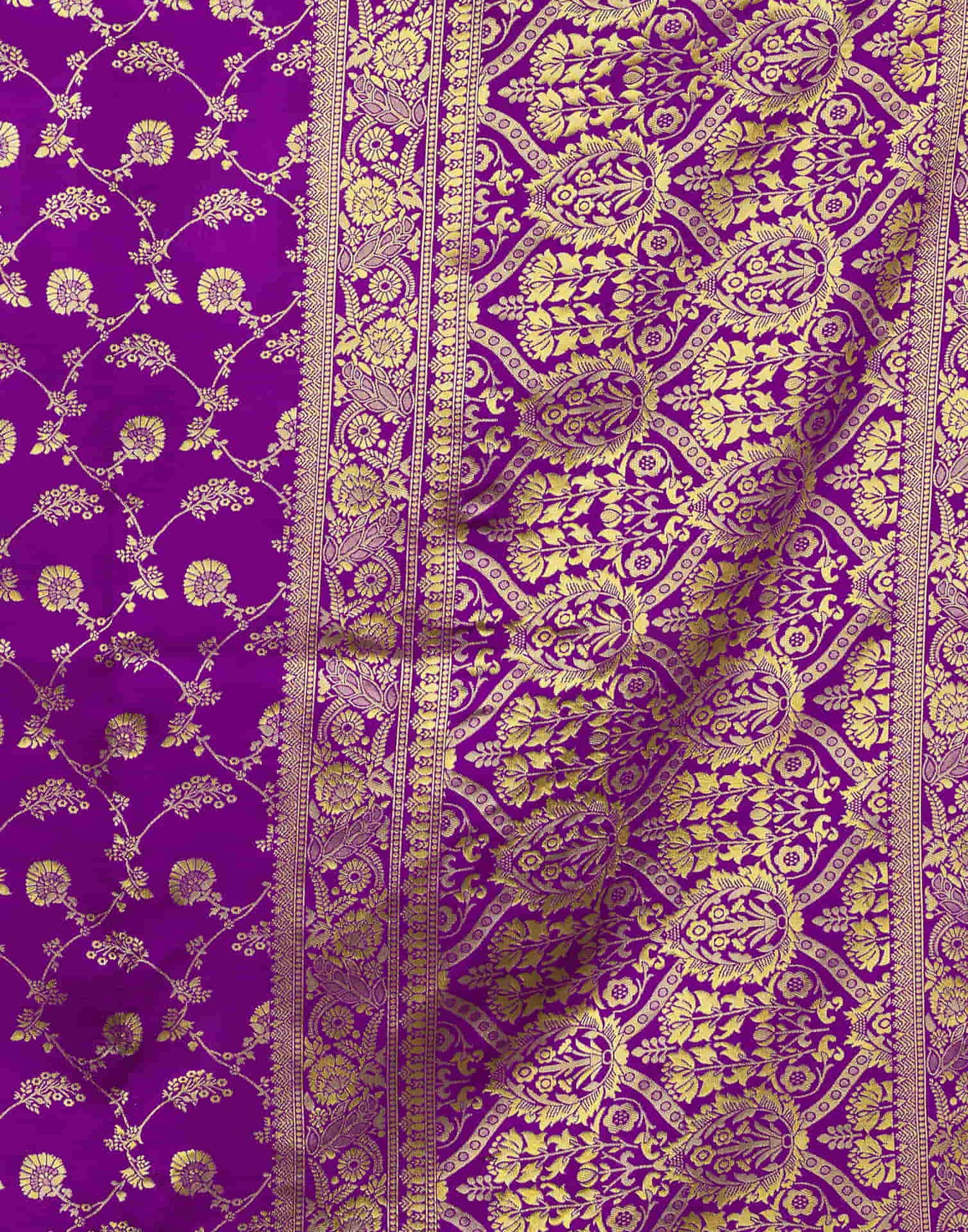 Purple Silk Blend Weaving Banarasi Saree