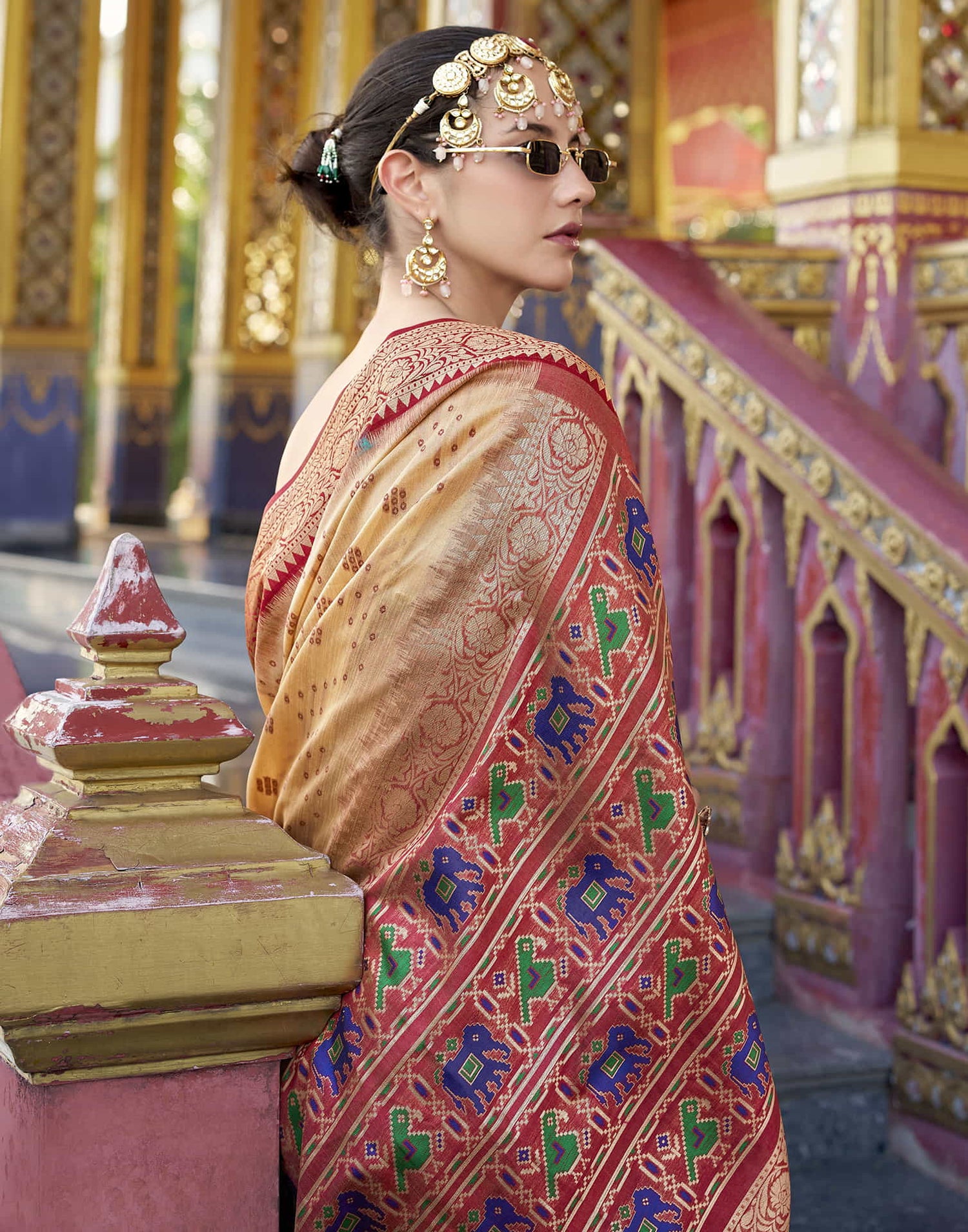 Beige Silk Woven Patola Saree