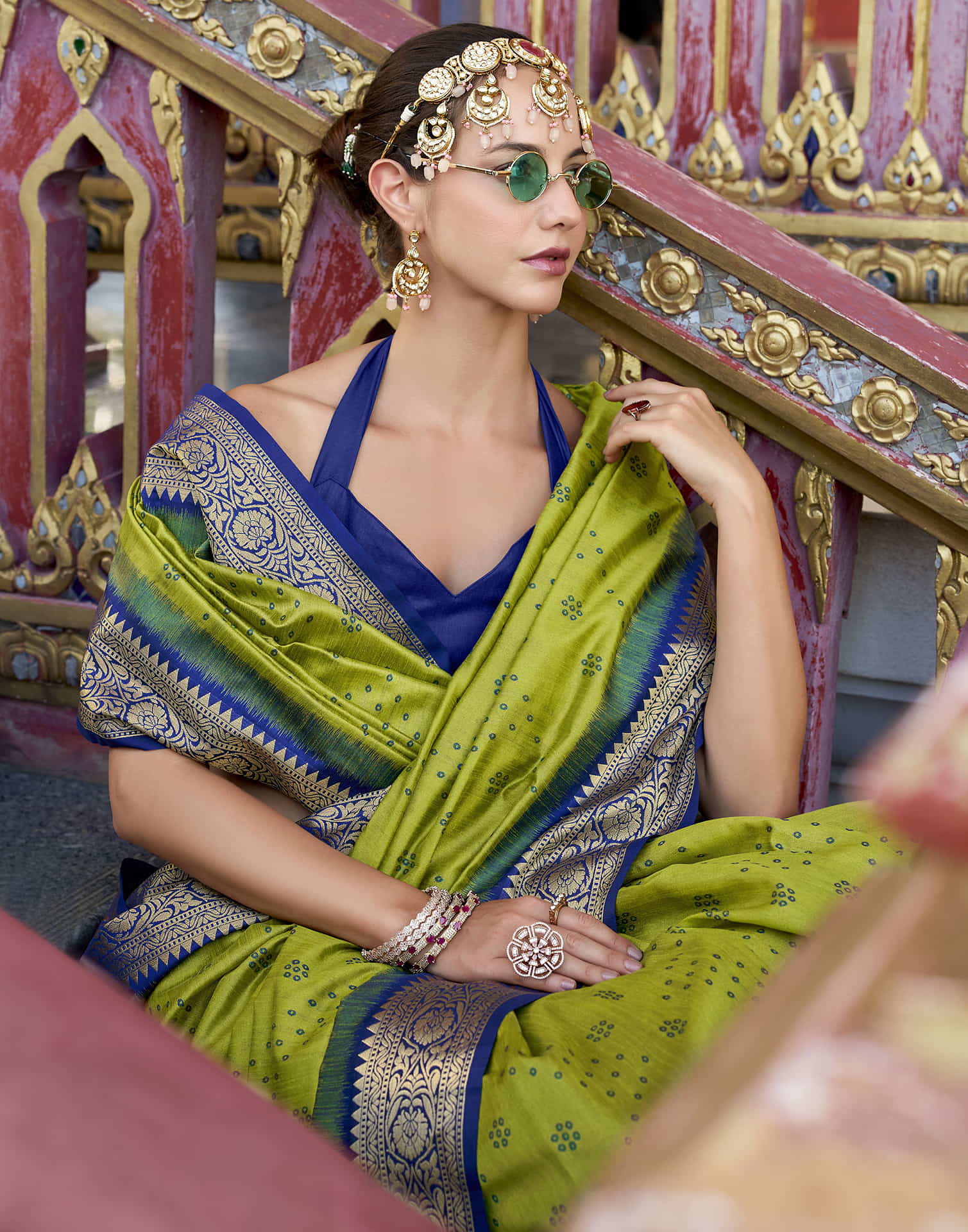 Pista Green Silk Woven Patola Saree