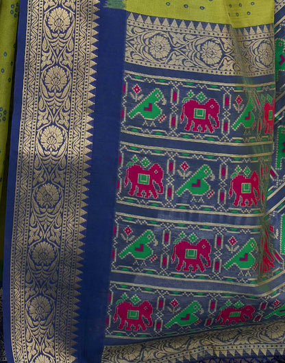 Pista Green Silk Woven Patola Saree