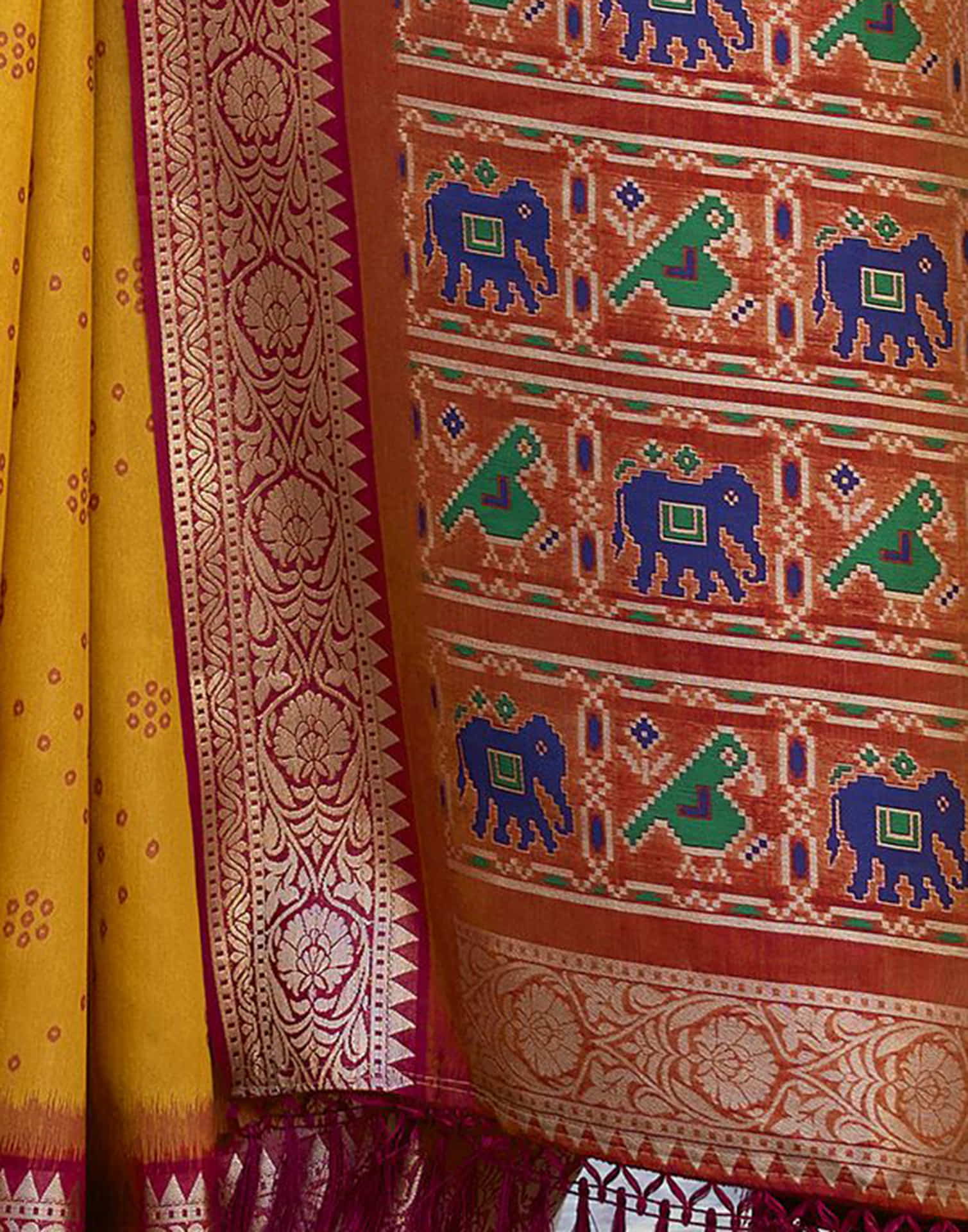 Turmeric Yellow Silk Woven Patola Saree