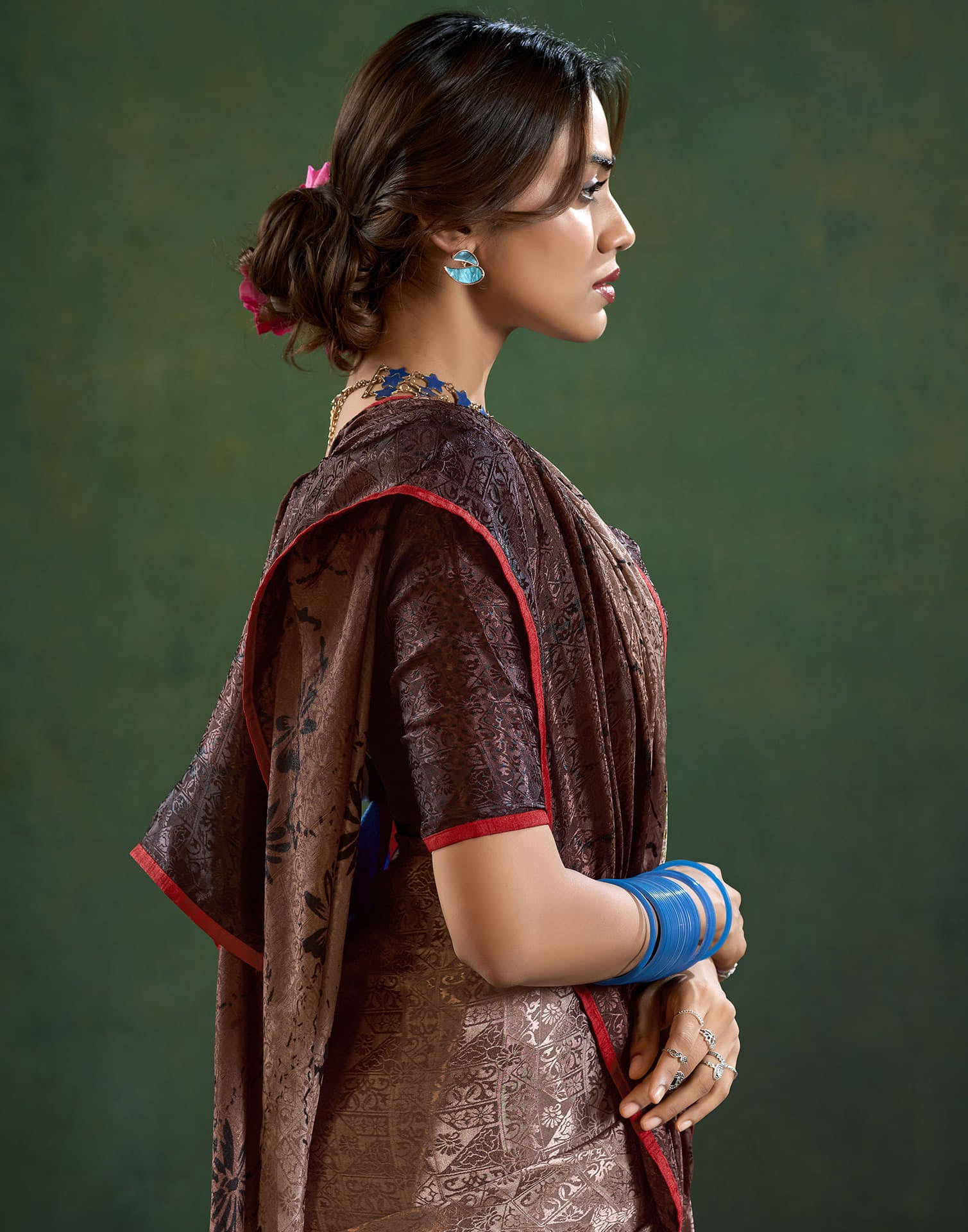 Brown Silk Woven Saree