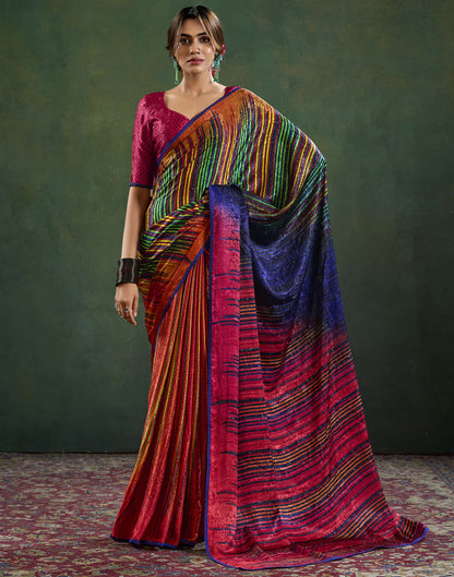 Multicoloured Silk Woven Saree