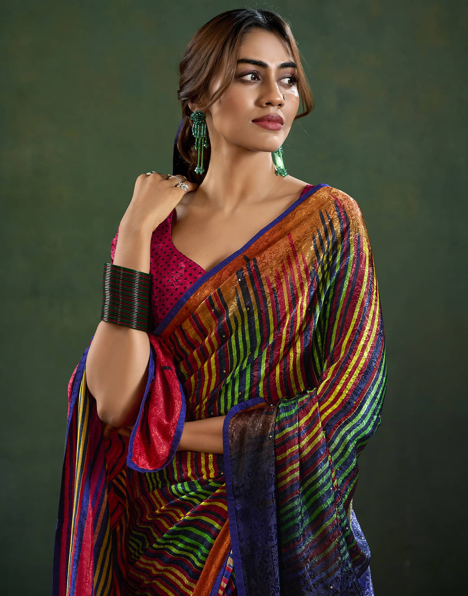 Multicoloured Silk Woven Saree