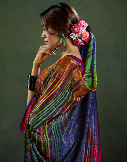 Multicoloured Silk Woven Saree