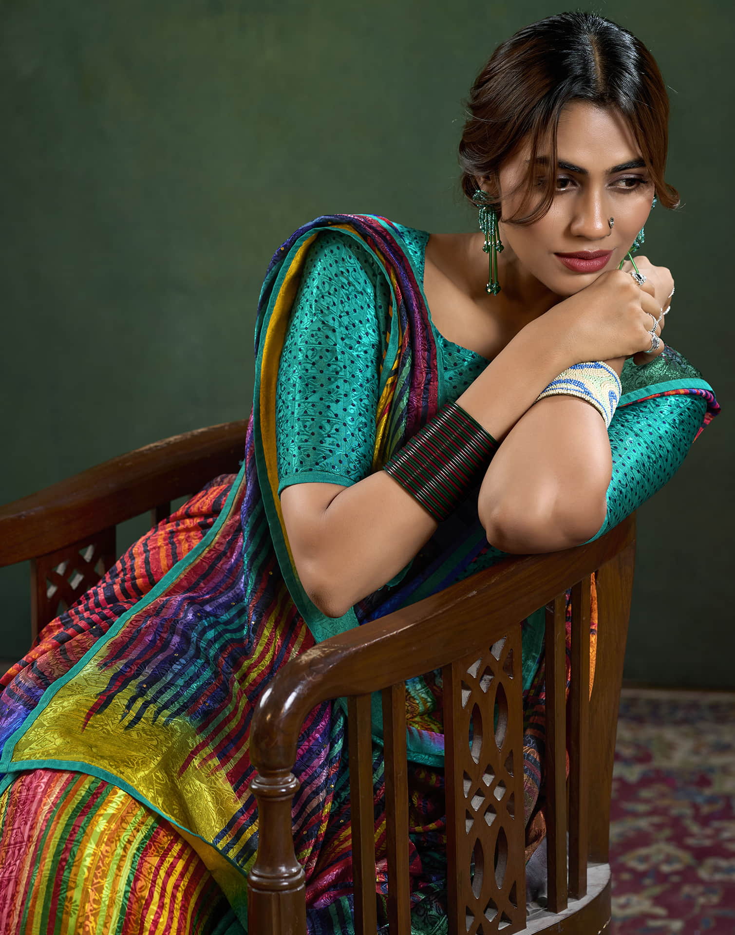 Multicoloured Silk Woven Saree