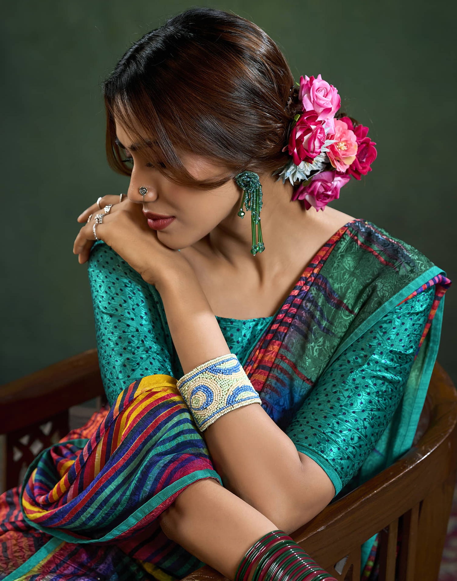 Multicoloured Silk Woven Saree