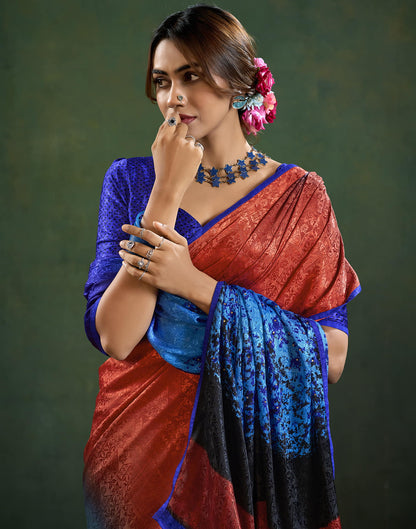 Dark Blue Silk Woven Saree