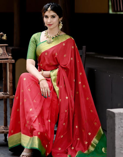 Red Silk Woven Kanjivaram Saree