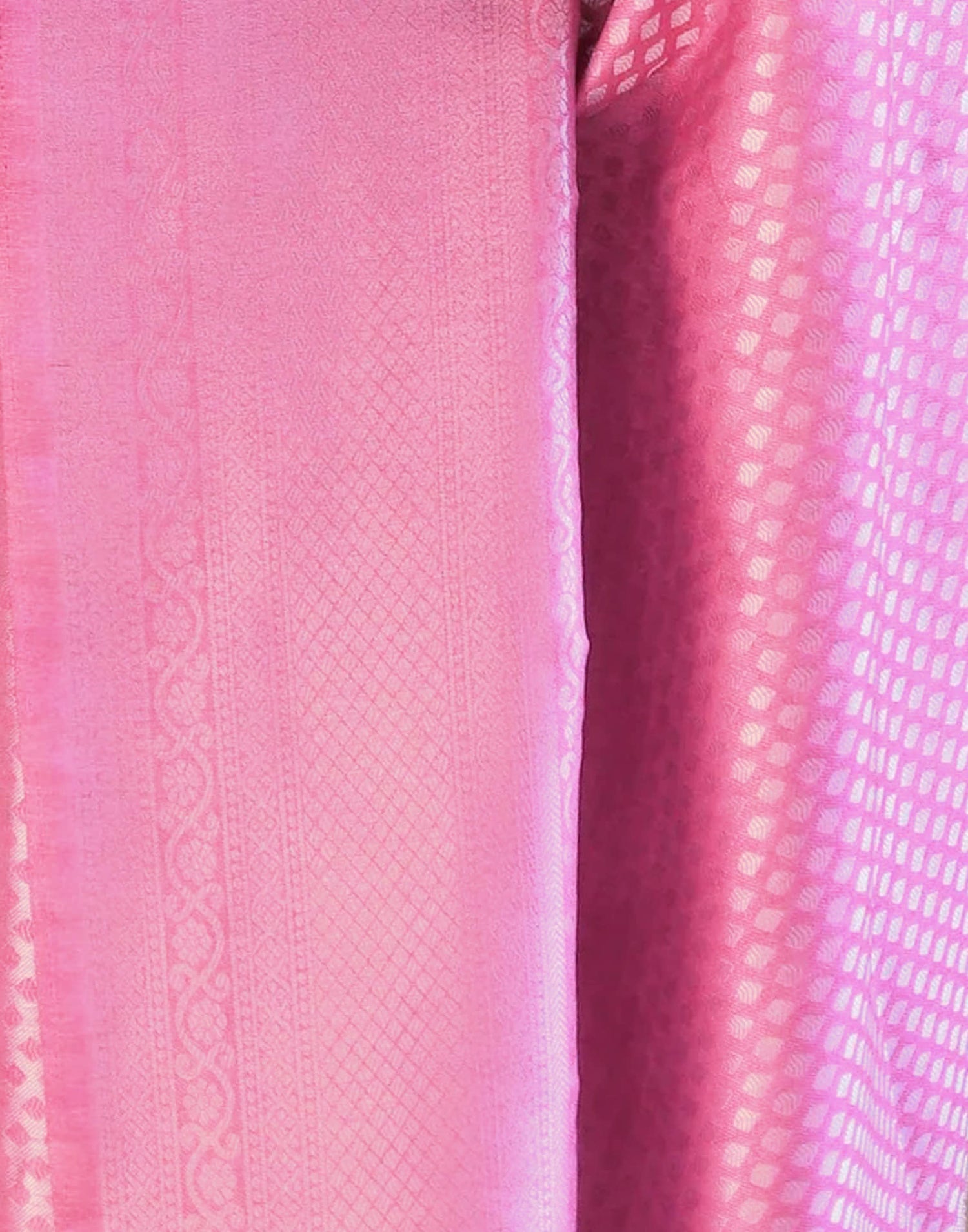 Hot Pink Silk Woven Kanjivaram Saree