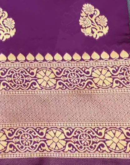 Wine Silk Woven Kanjivaram Saree