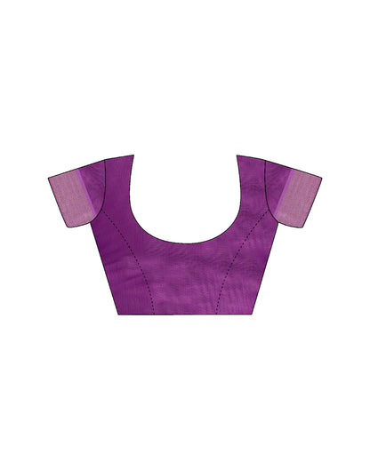 Purple Silk Ikkat Woven Saree