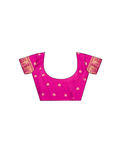 Rani Pink Silk Woven Banarasi Saree