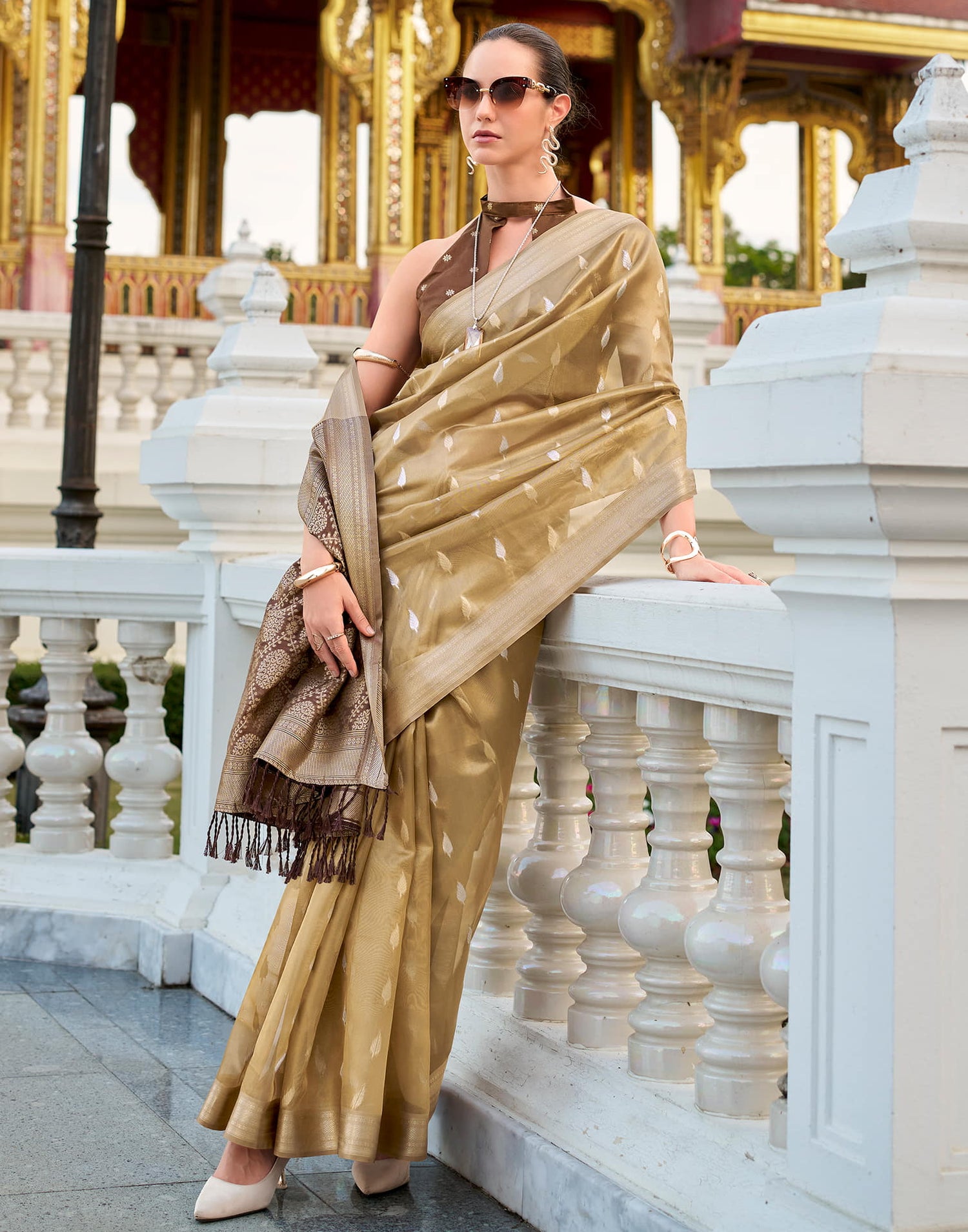 Golden Tissue Silk Woven Saree