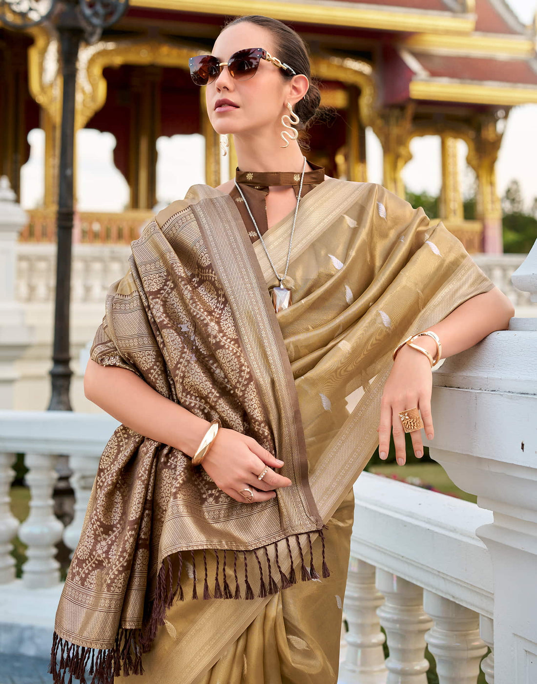 Golden Tissue Silk Woven Saree