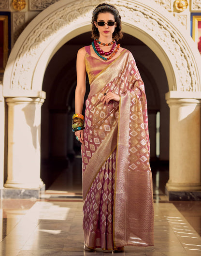 Mauve Tissue Silk Woven Saree