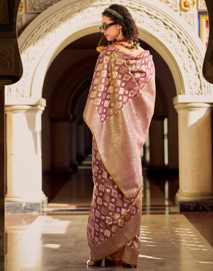 Mauve Tissue Silk Woven Saree