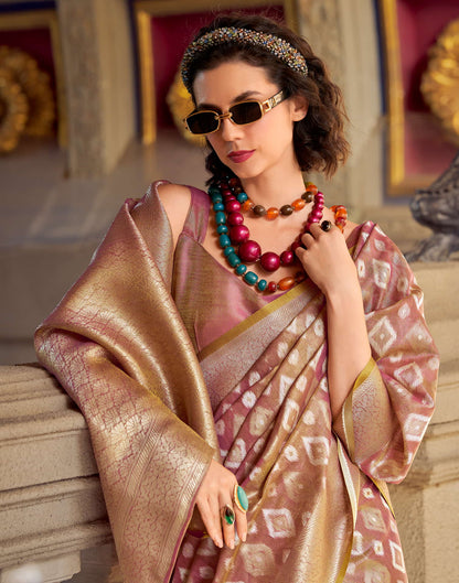 Mauve Tissue Silk Woven Saree