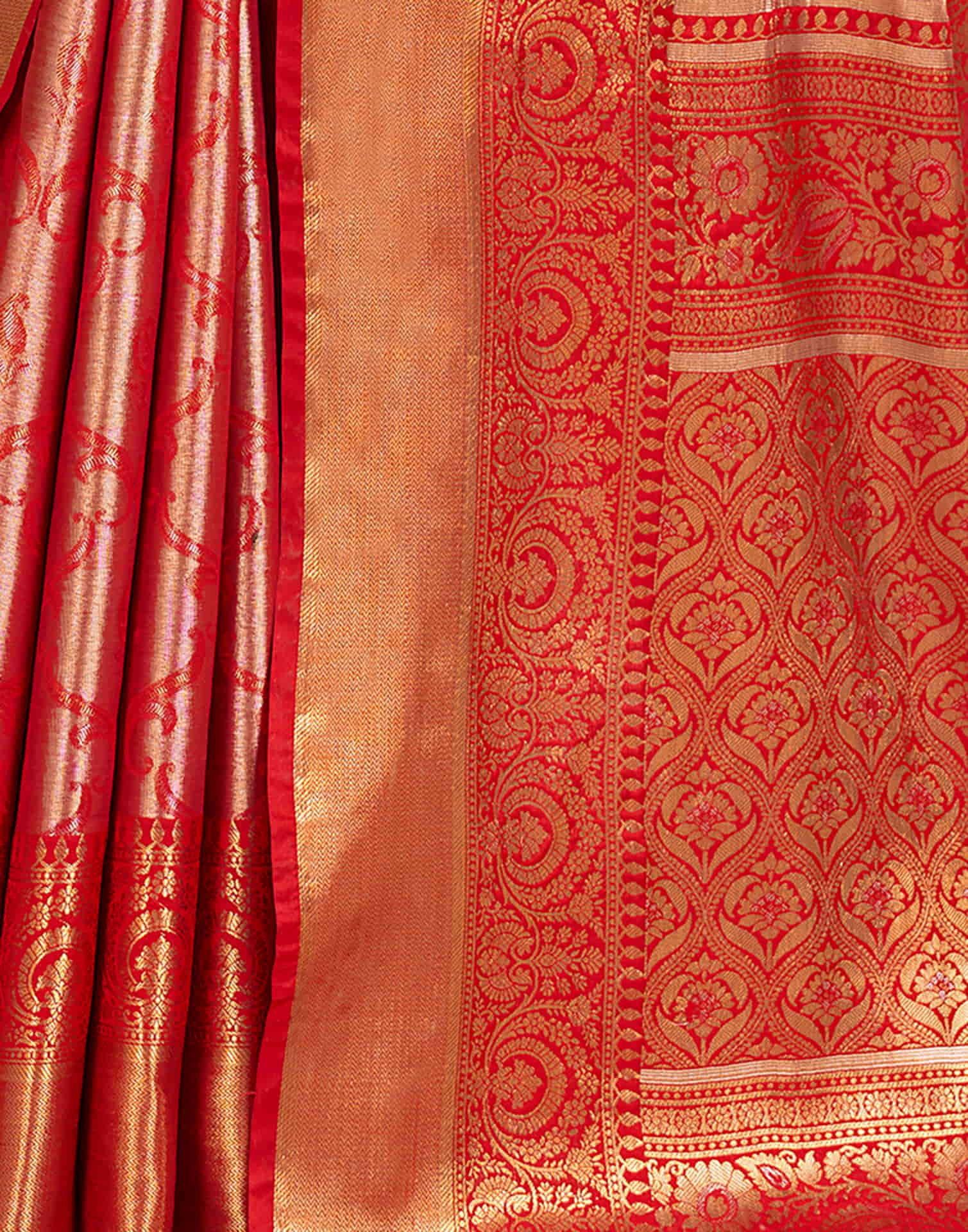 Red Silk Woven Kanjivaram Saree