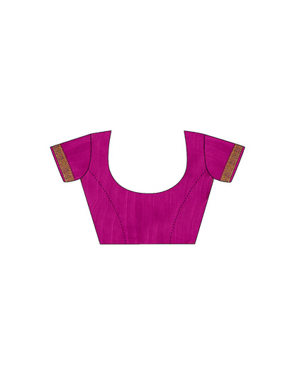 Magenta Georgette Geometric Printed Saree