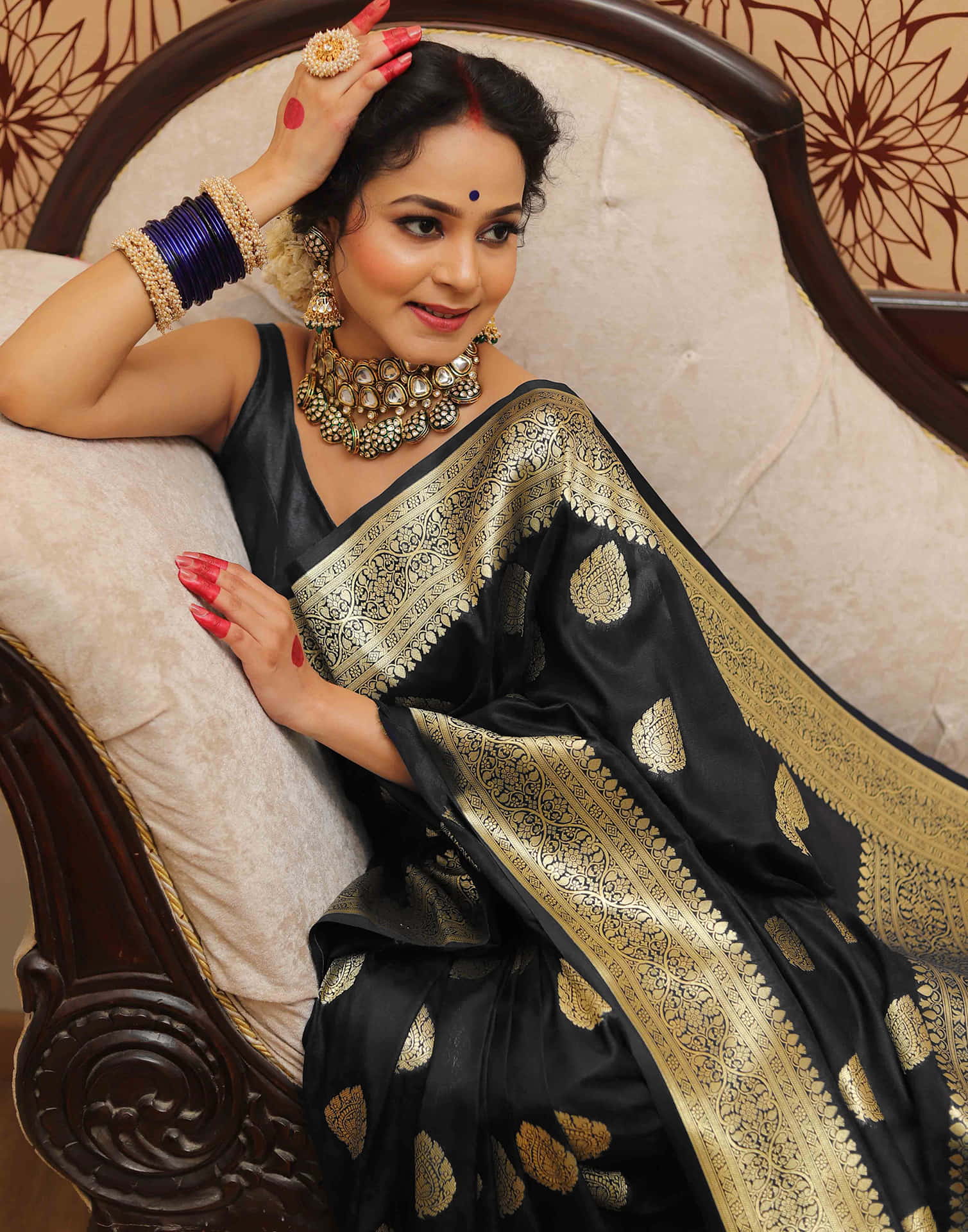 Black Silk Woven Kanjivaram Saree