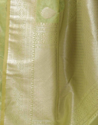 Light Green Silk Woven Kanjivaram Saree