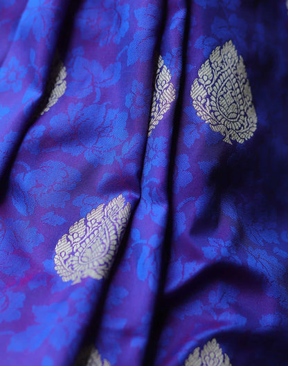 Dark Blue Silk Woven Kanjivaram Saree