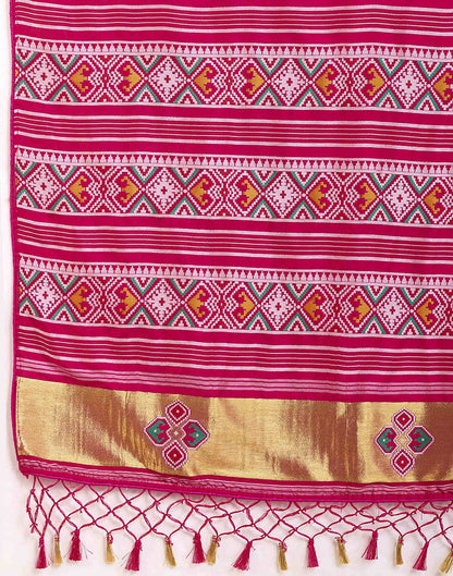 Rani Pink Silk Woven Banarasi Saree