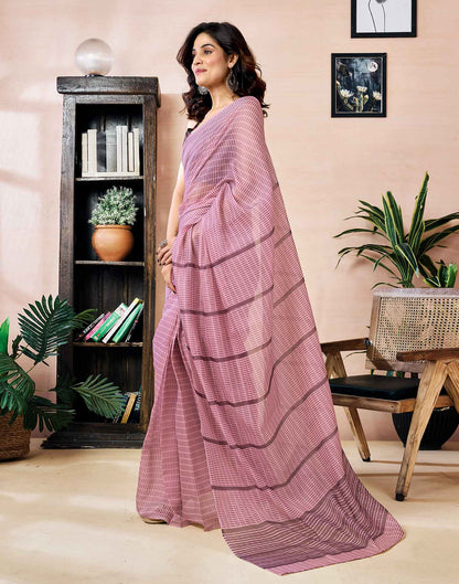 Ready to Wear Pink Chanderi Printed Saree