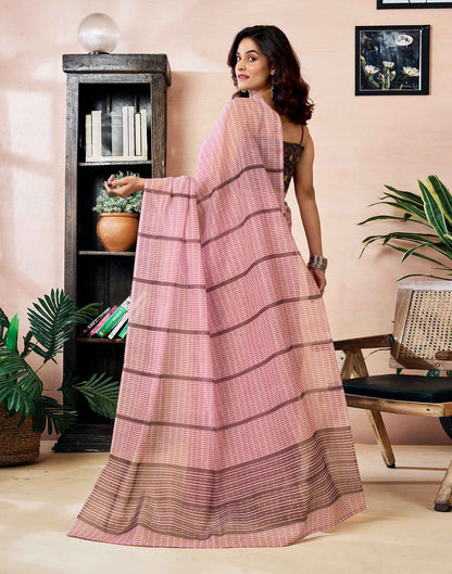 Ready to Wear Pink Chanderi Printed Saree