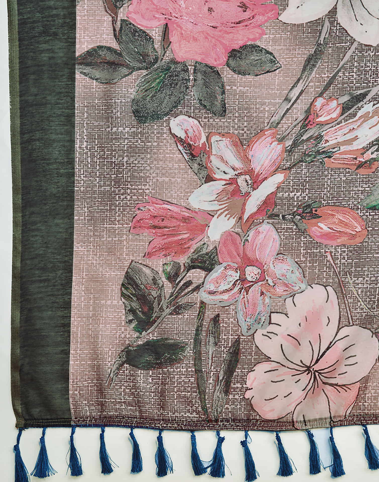 Mauve Linen Printed Saree