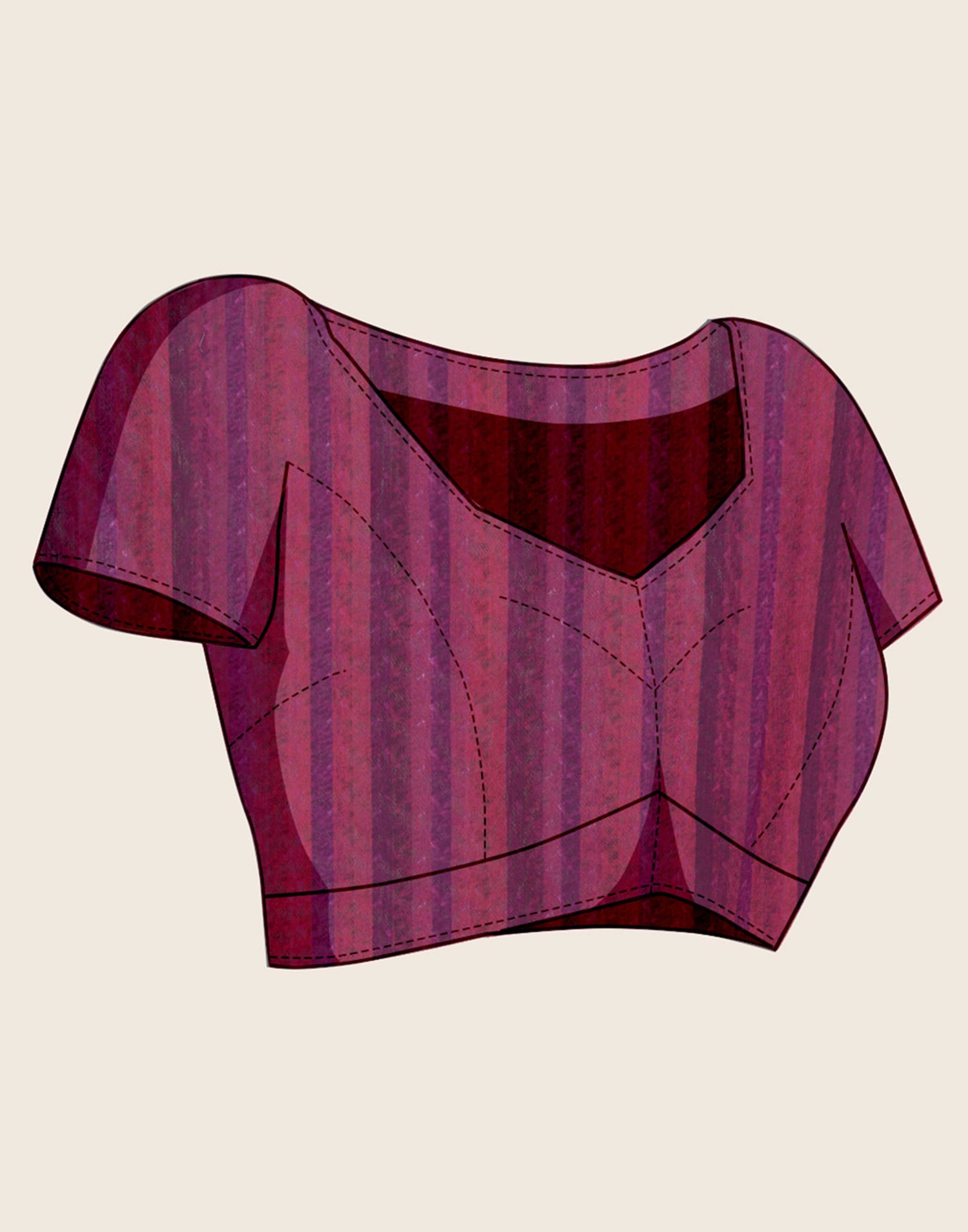 Wine Linen Printed Saree
