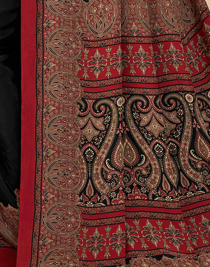 Black Silk Printed Saree