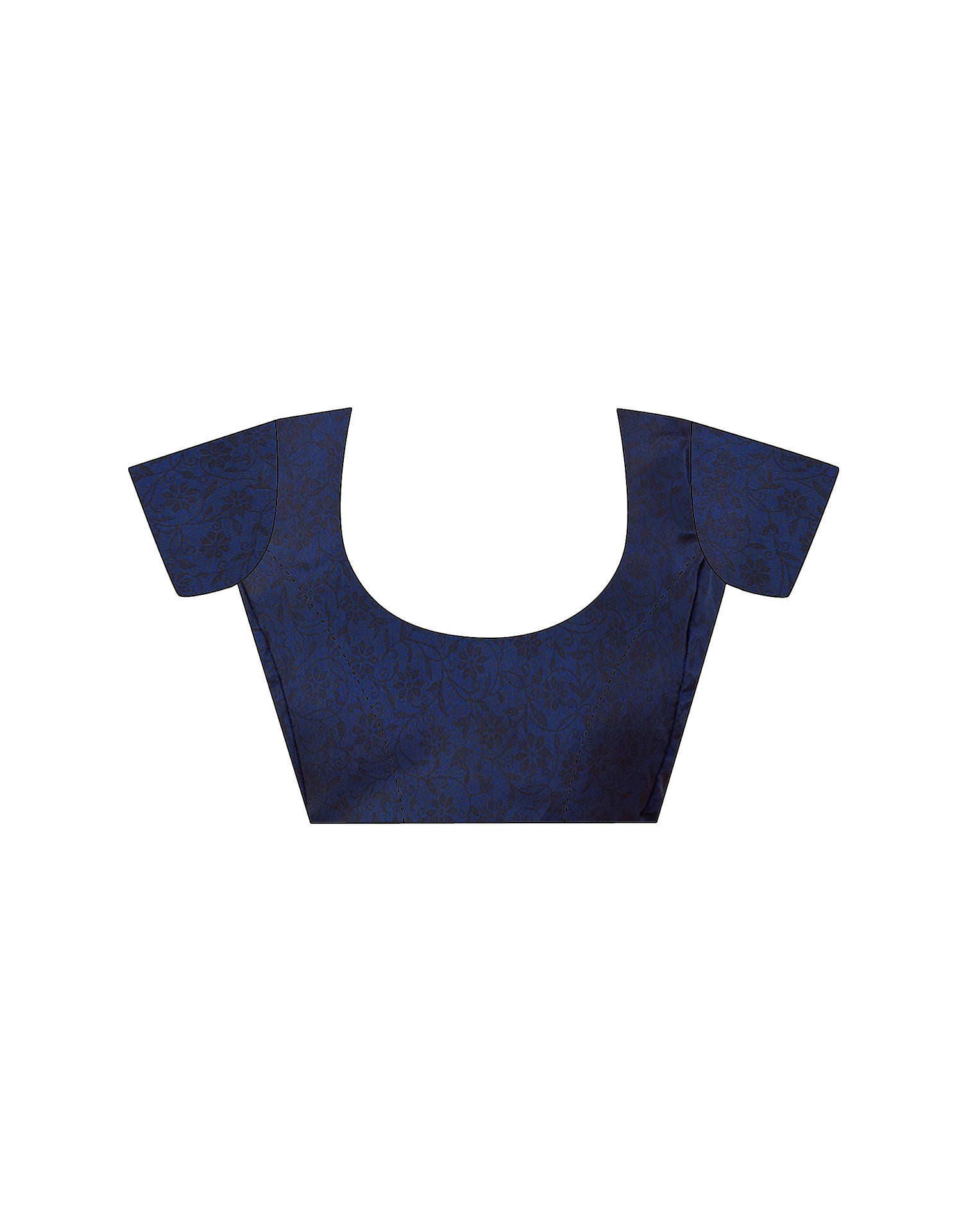 Navy Blue Silk Printed Saree