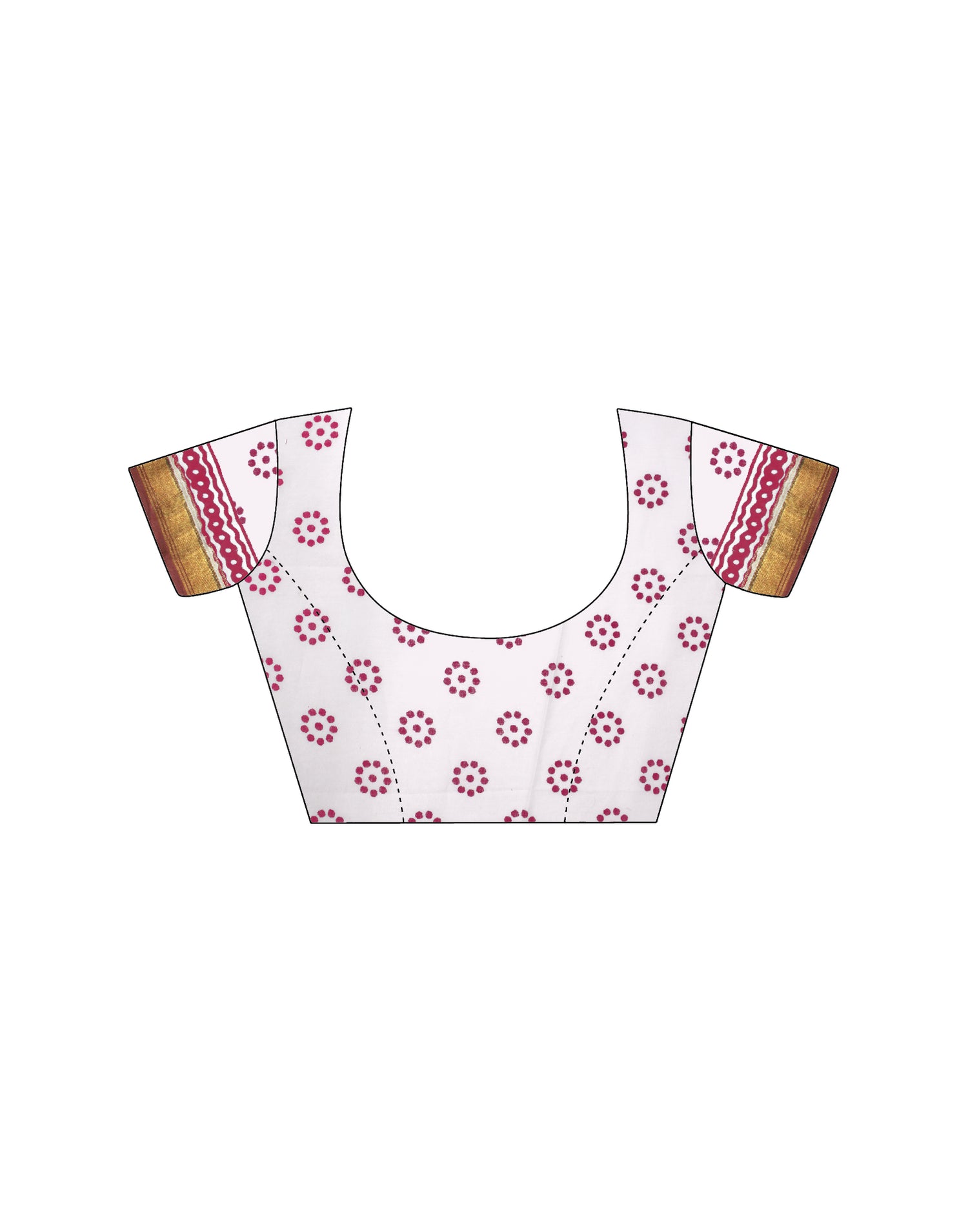 Light Peach Cotton Printed Saree