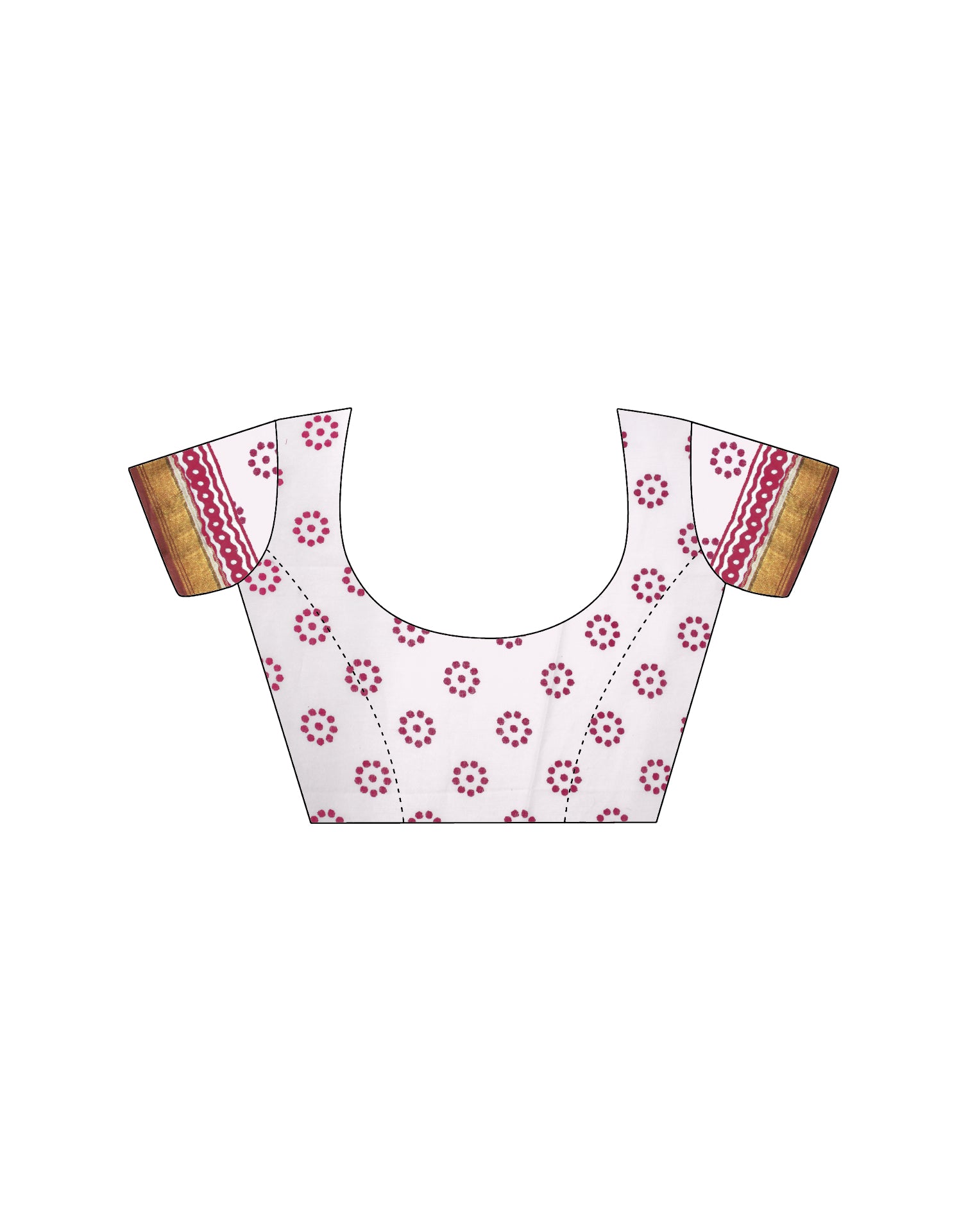Light Peach Cotton Printed Saree