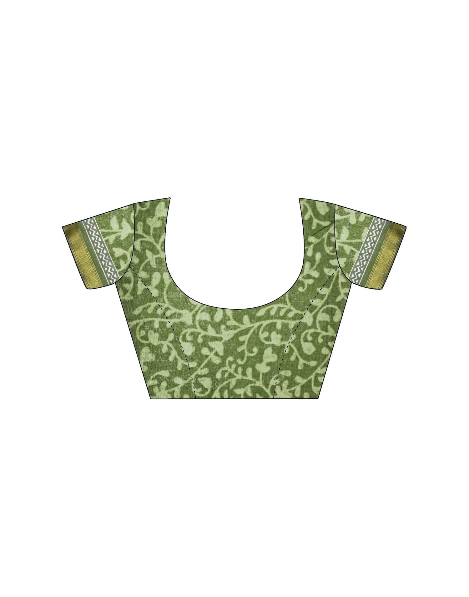 Light Green Cotton Printed Saree