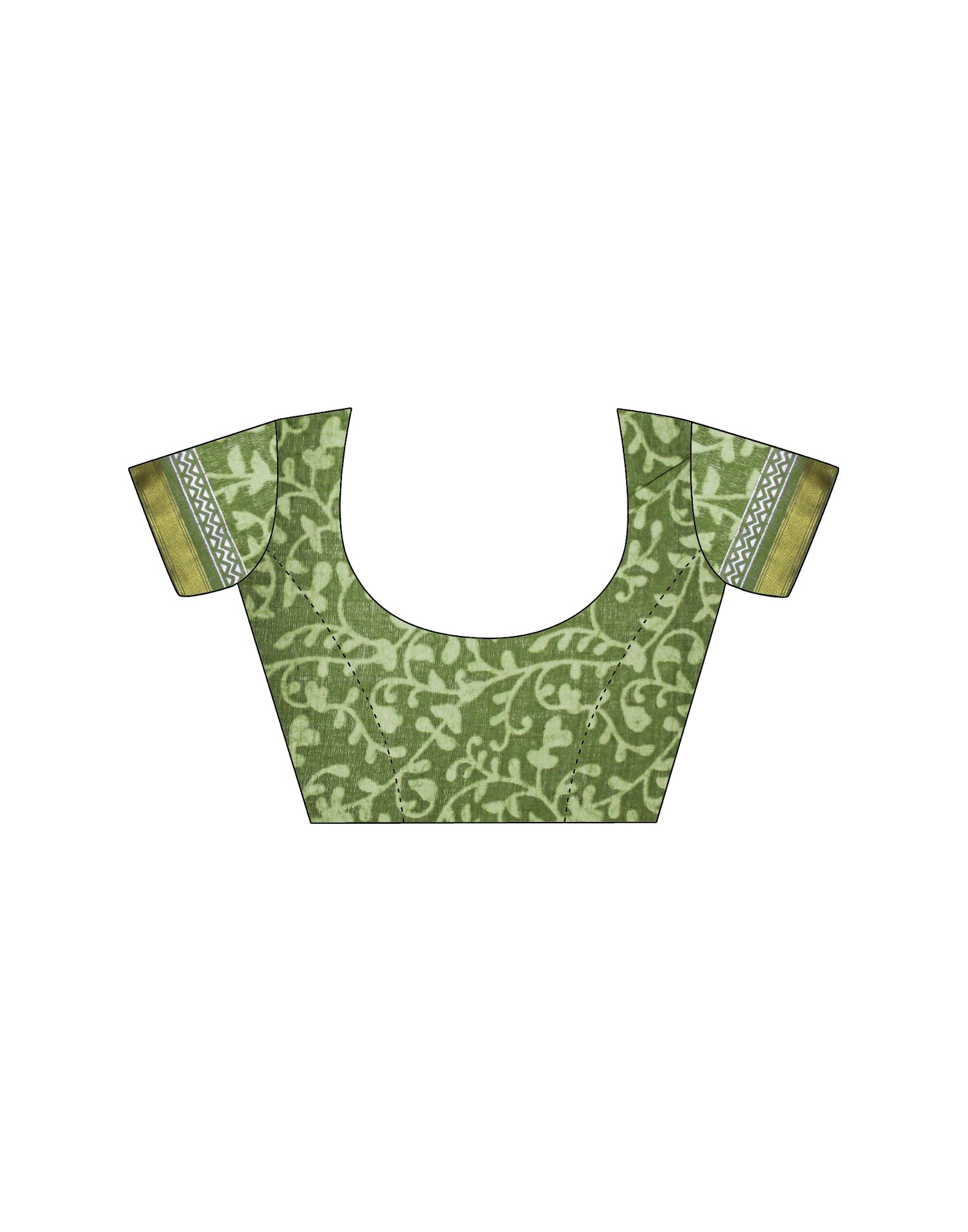 Light Green Cotton Printed Saree