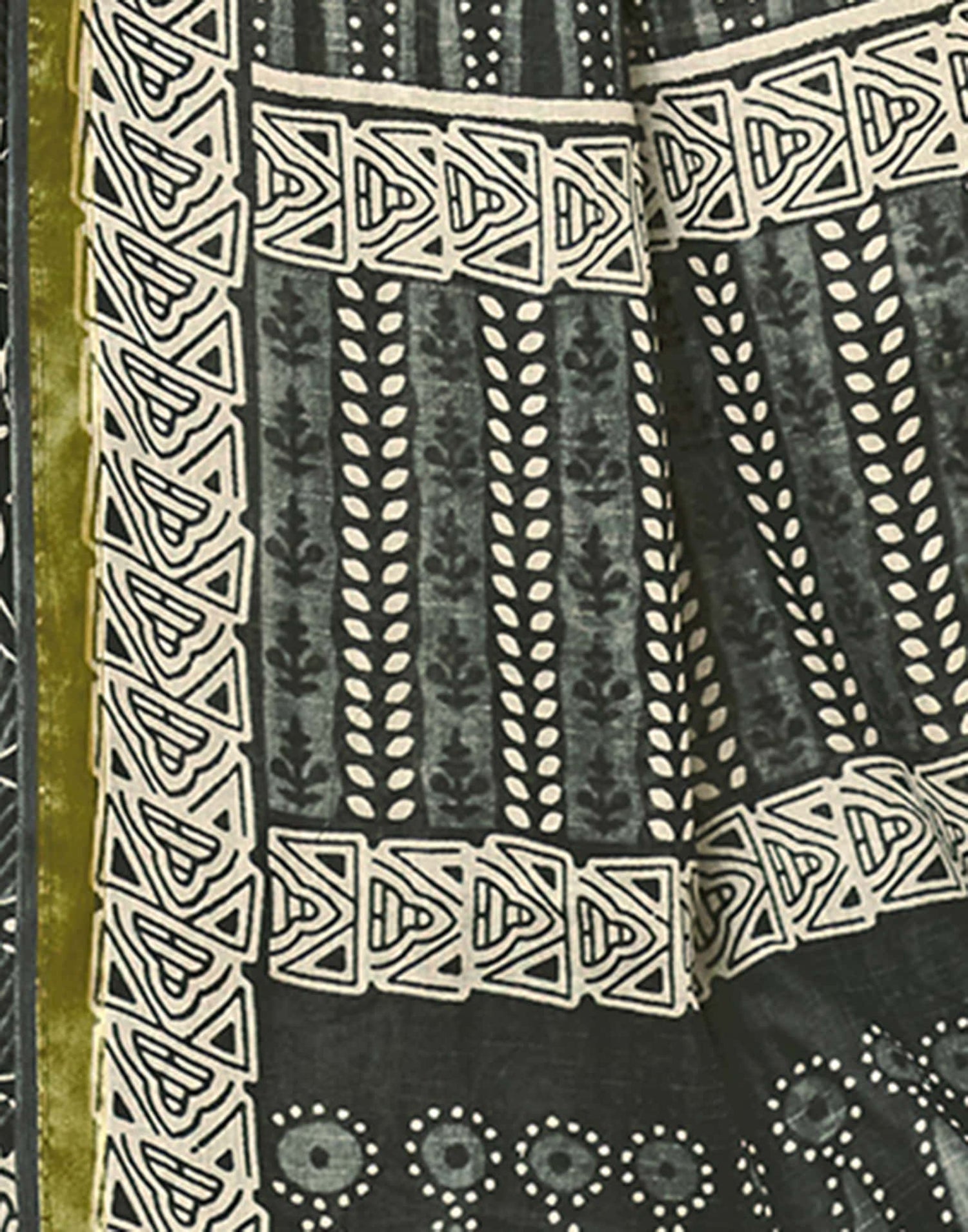Grey Cotton Printed Saree