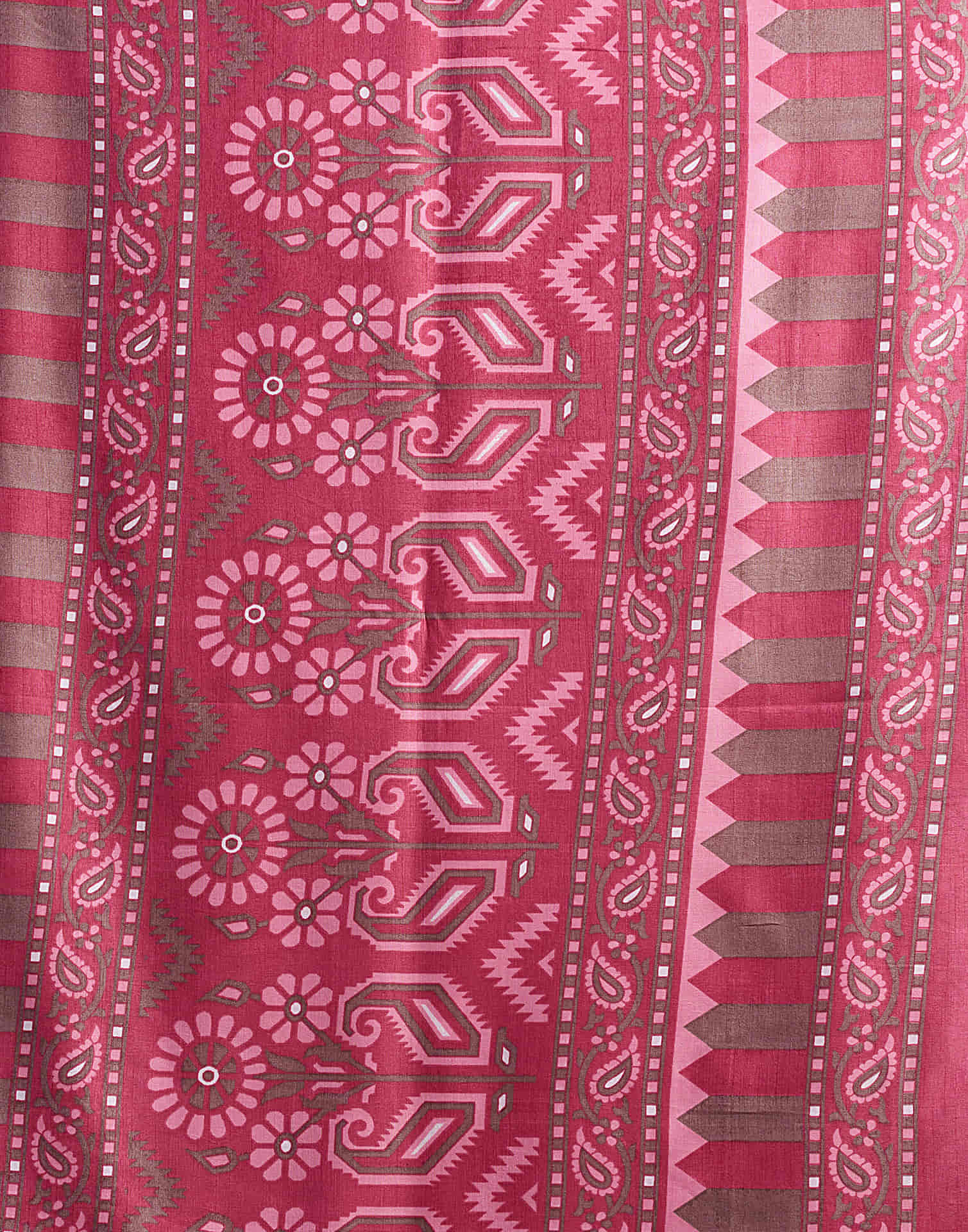 Rose Pink Dola Silk Printed Saree