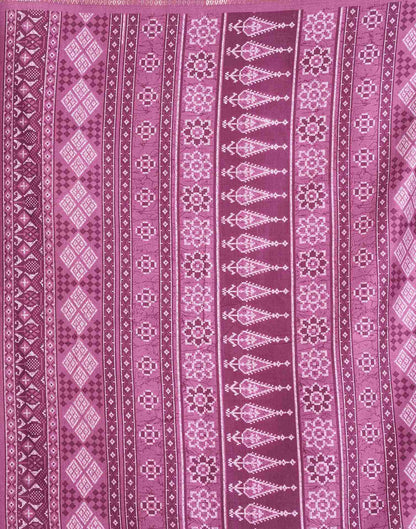 Dusty Purple Dola Silk Floral Printed Saree
